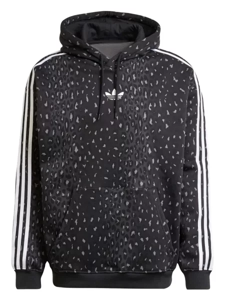 Pruhované semišové tričko Adidas černé