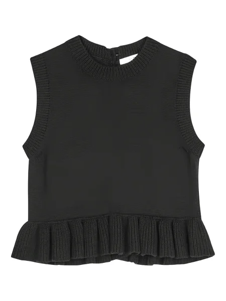 Top Cecilie Bahnsen cu volane negru
