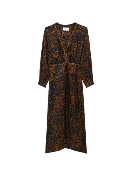 Rochie midi Ba&sh cu decolteu în V albastru