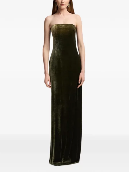 Rochie maxi Ralph Lauren Collection fără bretele verde
