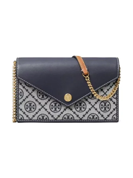Portfel Tory Burch skórzany niebieski