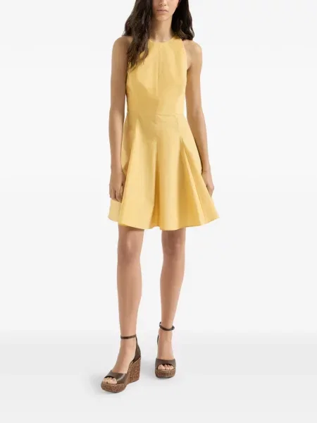 Rochie mini Brunello Cucinelli din poplin galben