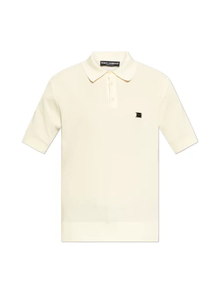 Koszulka polo Dolce And Gabbana beżowa