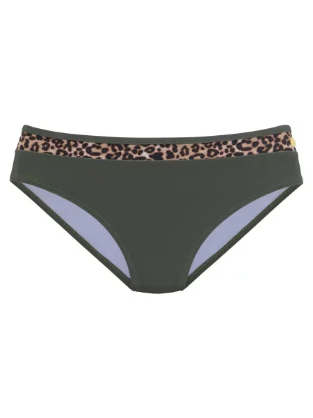 LASCANA Slip costum de baie maro / kaki negru