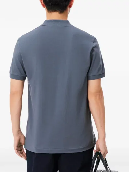 Tricou polo Lacoste cu autograf gri