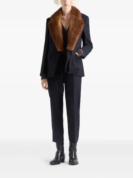 Pantaloni Prada de lână albastru