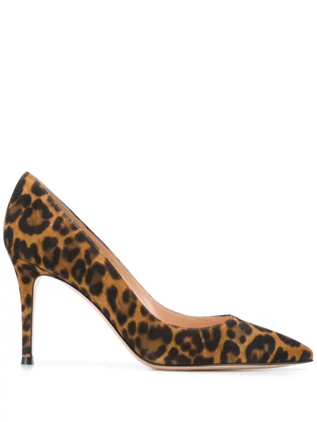 Pantofi cu toc Gianvito Rossi cu imagine cu model leopard maro
