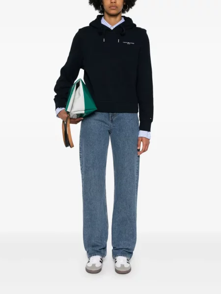 Hanorac cu glugă Tommy Hilfiger cu imagine albastru