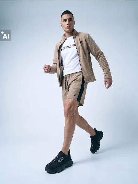 Sinsay Sportovní kraťasy SNSY PERFORMANCE béžová