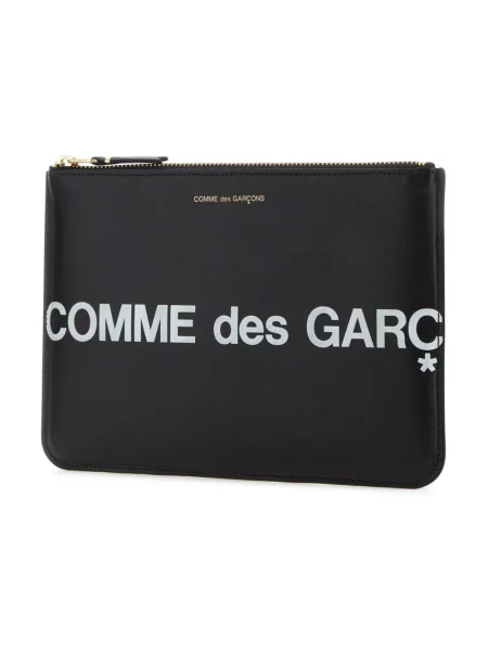 Portfel Comme Des Garcons skórzany z logo czarny