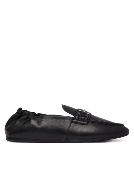 Sneakers Karl Lagerfeld Jeans Marlee Loafer Studs Saddle Black Lthr w/ Silver EUR 40 μαύρο