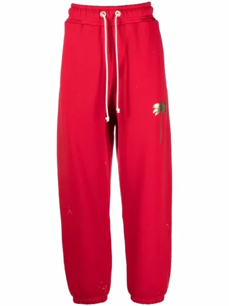 Pantaloni Palm Angels cu imagine roșu