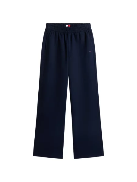 Pantaloni Tommy Hilfiger cu broderie alergare albastru