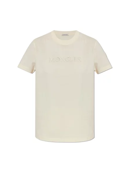 Koszulka Moncler z logo beżowa