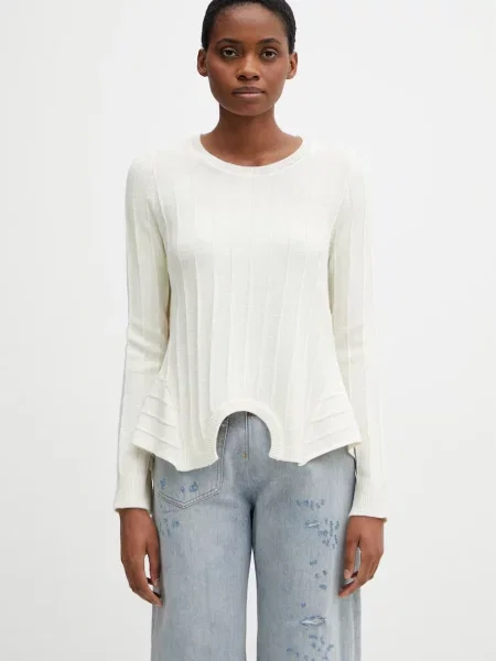Maison Margiela pulover cu lână de femei bej