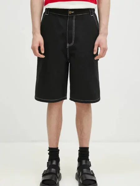 ICECREAM pantaloni scurti jeans Canvas Carpenter Shorts barbati negru