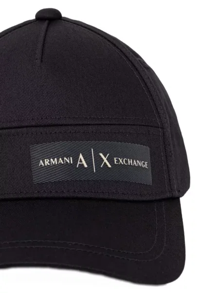 Șapcă Armani Exchange cu autograf negru