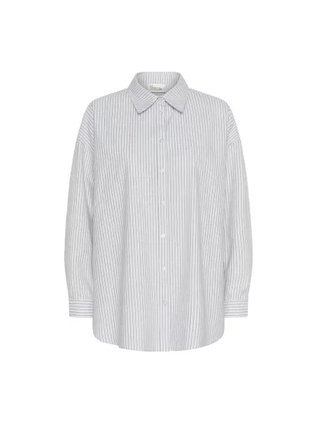 Koszula My Essential Wardrobe z perełkami w paski niebieska