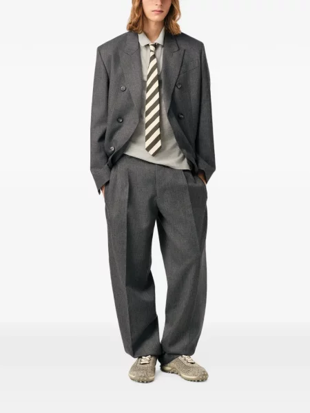 Pantaloni Ami Paris de lână gri