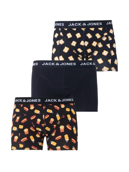 JACK & JONES Boxeri JACKEVIN FOOD maro coniac / galben / negru alb