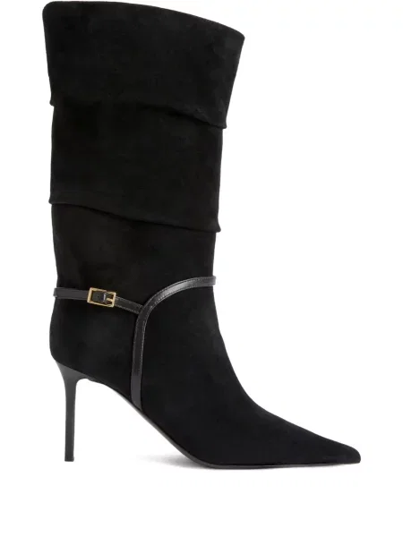 Botine Giuseppe Zanotti din piele de căprioară plisate negru