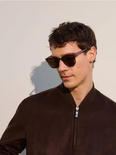 Reserved Ochelari de soare brun-auriu auriu