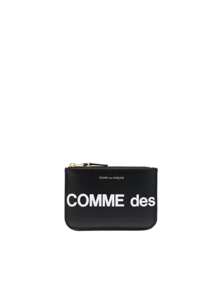 Portfel Comme Des Garcons skórzany z logo czarny