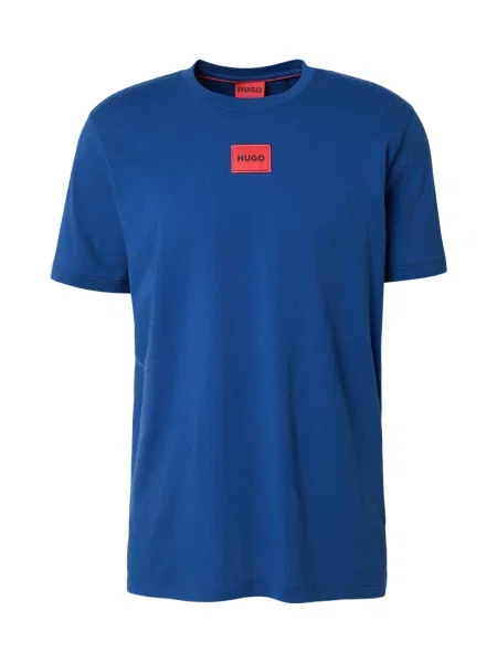 HUGO Tricou cobalt / maro ruginiu albastru