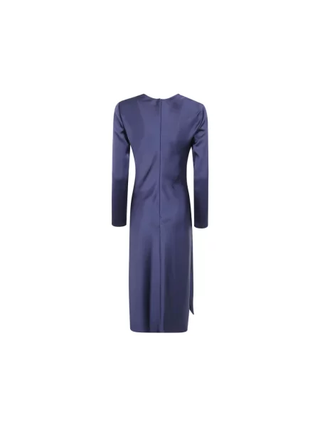 Sukienka midi Emporio Armani z twillu niebieska