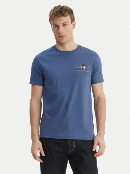 Gant Tricou Archive Shield albastru