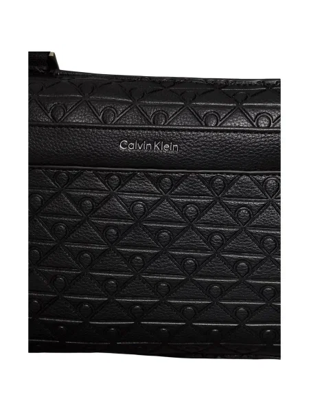 Calvin Klein Válltáska Emblem Aop Emboss Square Sling fekete