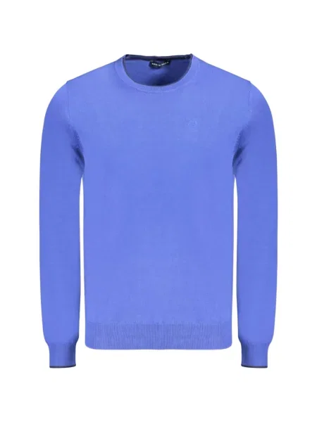 Pulover North Sails cu broderie cu decolteu rotund albastru