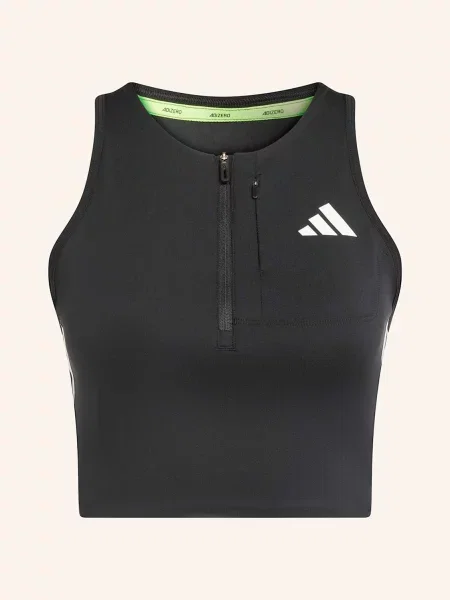 Zkrácené běžecké tričko Adidas černé