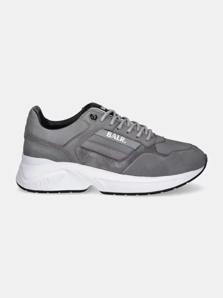 Шкіряні кросівки BALR. Brand Luxe Runner сірий