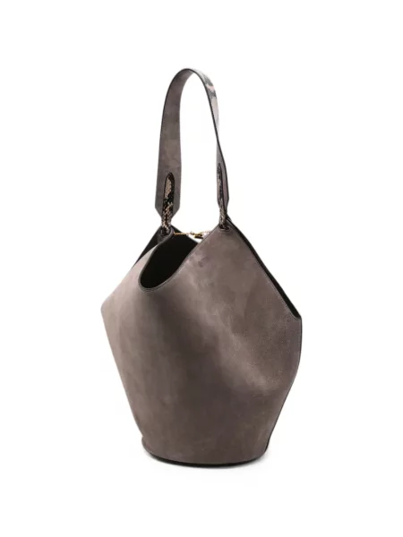 Geantă shopper Khaite cu model piele de șarpe