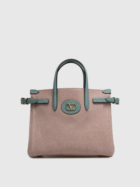 Сумка-тоут з металевою емблемою VLogo Signature Valentino блакитна