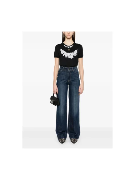 Szerokie jeansy Dolce And Gabbana niebieskie