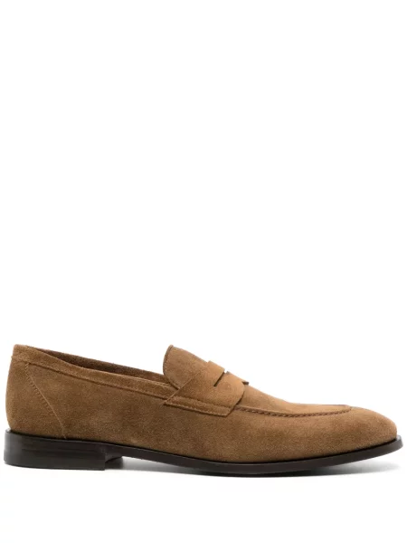 Pantofi loafer Henderson Baracco din piele de căprioară slip-on maro