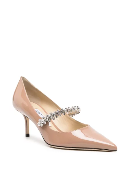 Iš natūralios odos bateliai Jimmy Choo rožinė