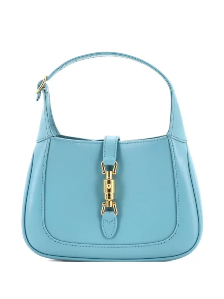 Kožená mini hobo taška Gucci Pre-owned modrá