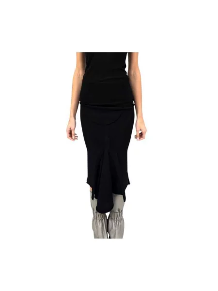 Spódnica Rick Owens wełniana czarna