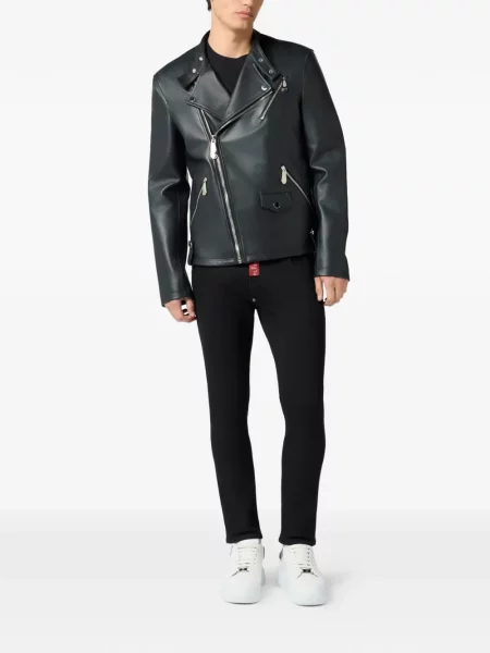 Geanta de piele Philipp Plein negru