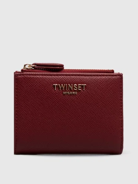 Бордове портмоне з логотипом Twinset