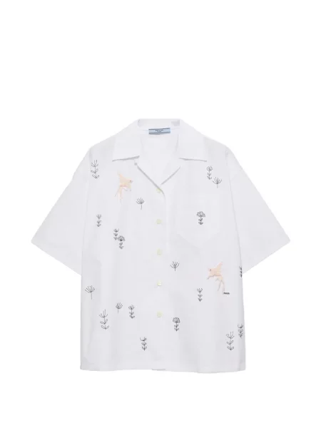 Cămașă Prada din poplin alb