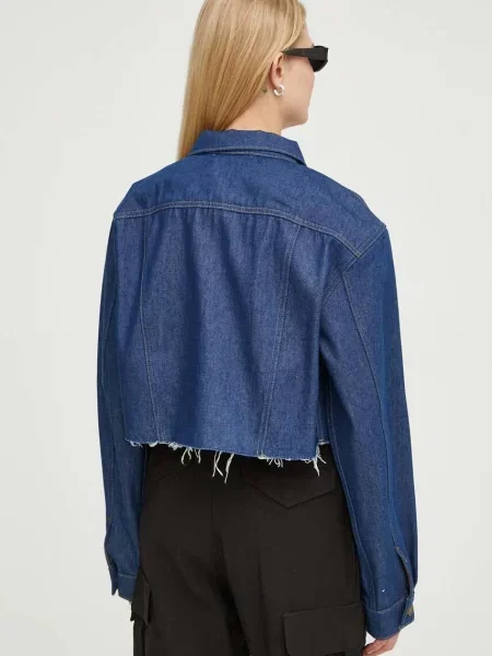 Džínová bunda G-Star Raw přechodná oversize modrá