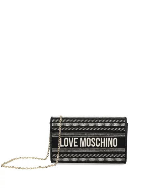 Haftowana torebka crossbody Love Moschino czarna