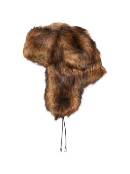 Czapka Patrizia Pepe z futerkiem brązowa