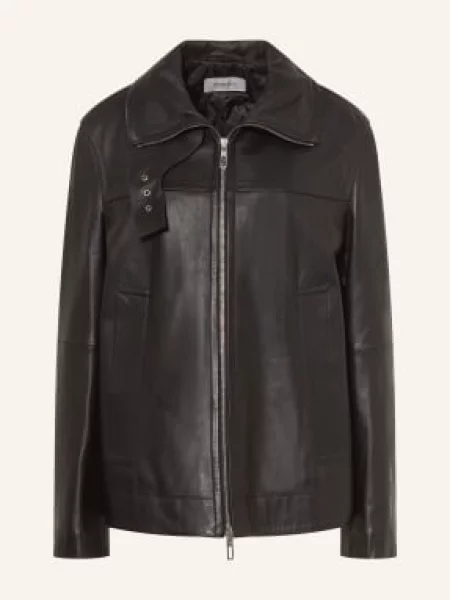 Sportmax Kurtka Skórzana Spxciocca schwarz czarna