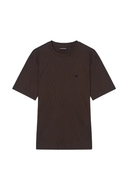 Tricou Emporio Armani cu broderie maro