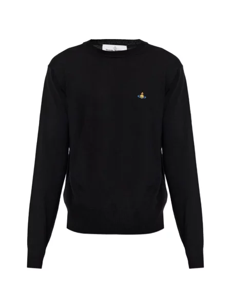 Pulover Vivienne Westwood cu broderie de lână negru